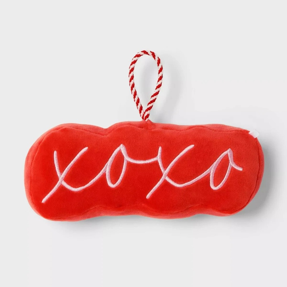 Spritz XOXO Red Plush‎ Hanging Decor Valentine's Day Polyester Soft Accent NWT
